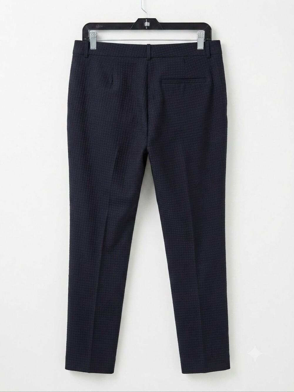 Hugo Boss Women's Tiluna 11 Blue 44% Virgen Woll Plaid STraight Leg Pants Size 4 - Picture 3 of 16